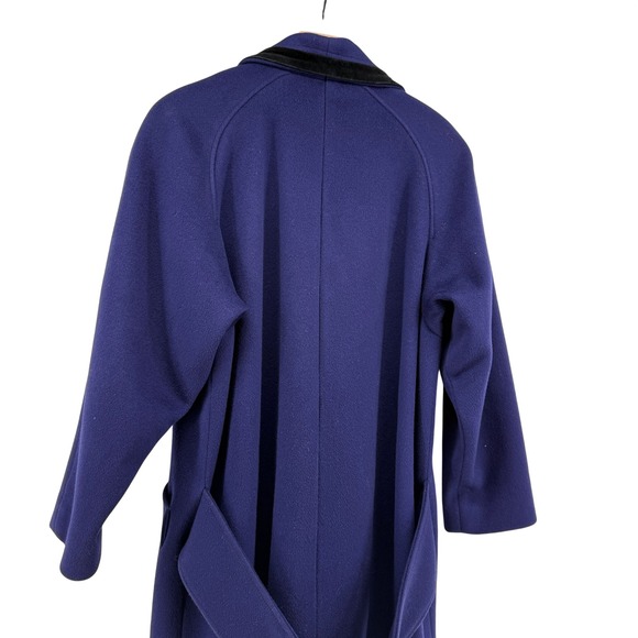 Vintage Braefair Purple Wool Coat Size 11/12 Long Double Breasted Paisley USA - Picture 7 of 14